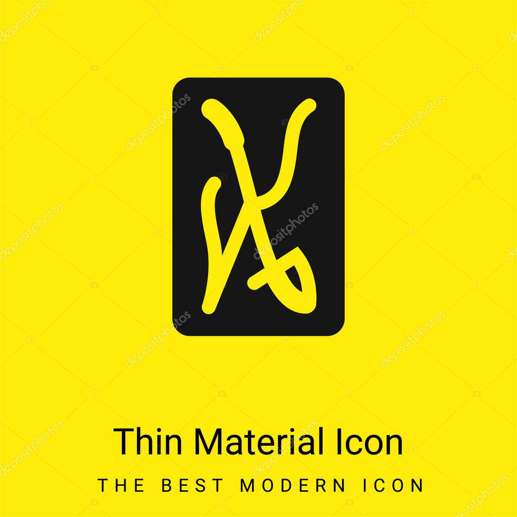 Ace Of Swords minimal bright yellow material icon