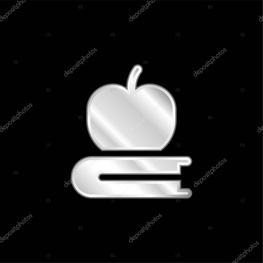 Book silver plated metallic icon