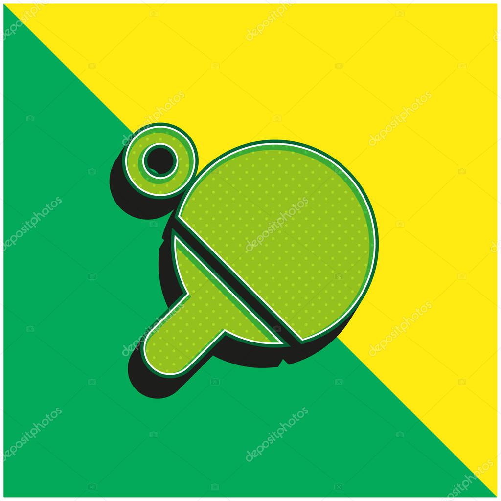 Beach Green and yellow modern 3d vector icon logo