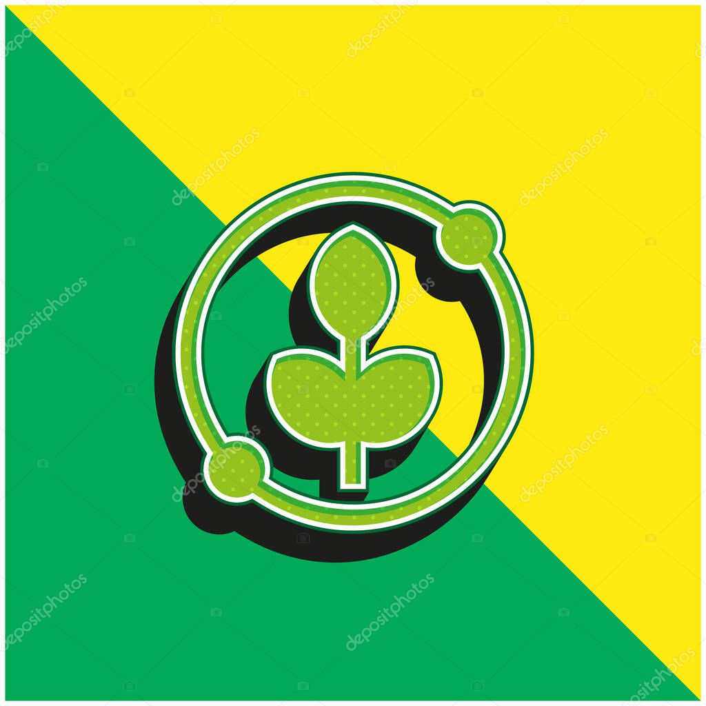 Agronomy Green and yellow modern 3d vector icon logo
