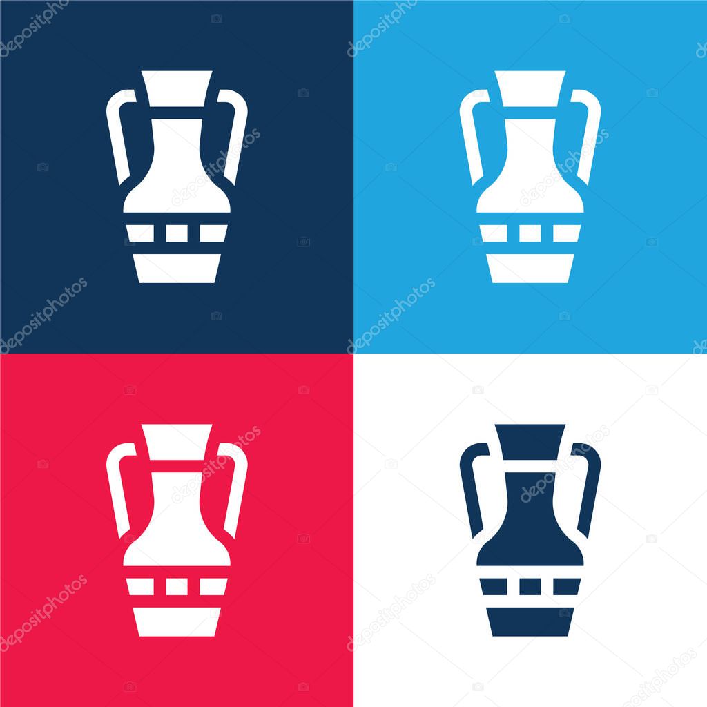 Amphora blue and red four color minimal icon set