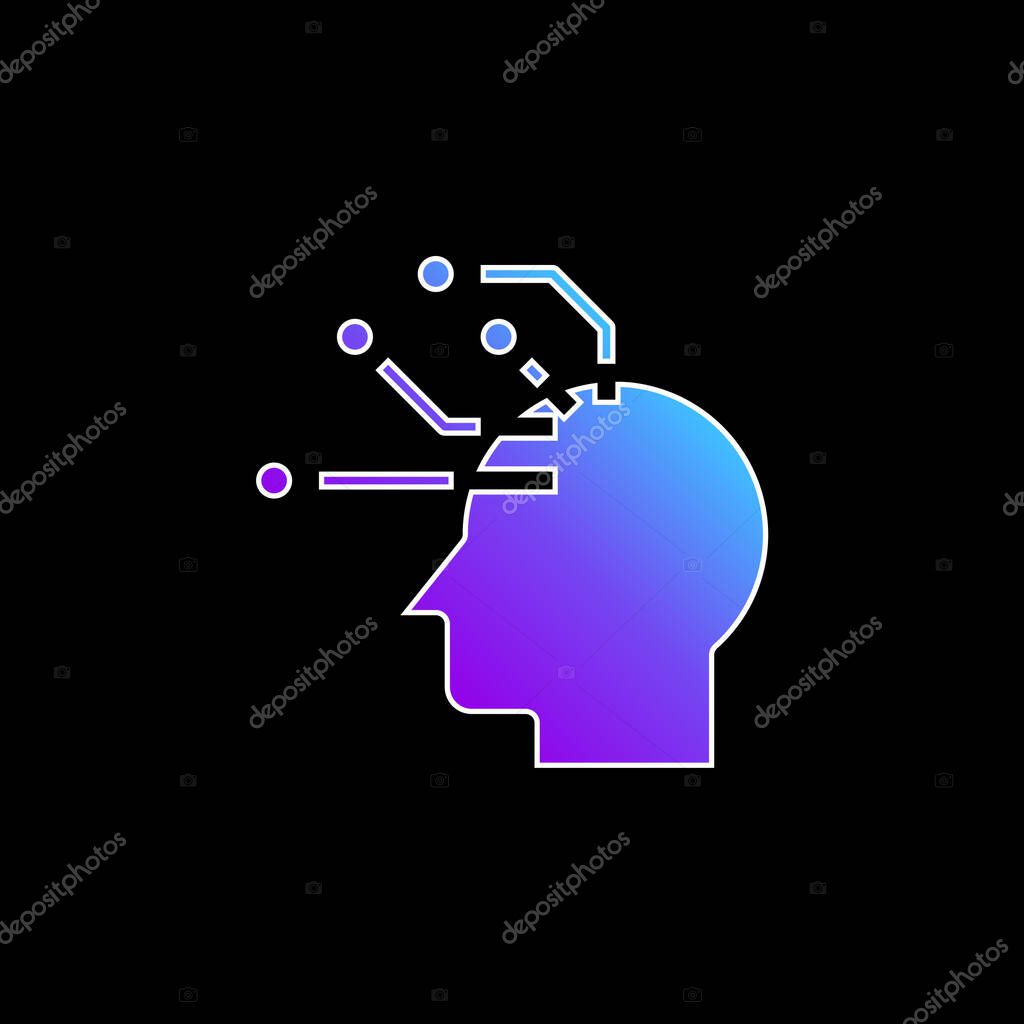 Artificial Intelligence blue gradient vector icon