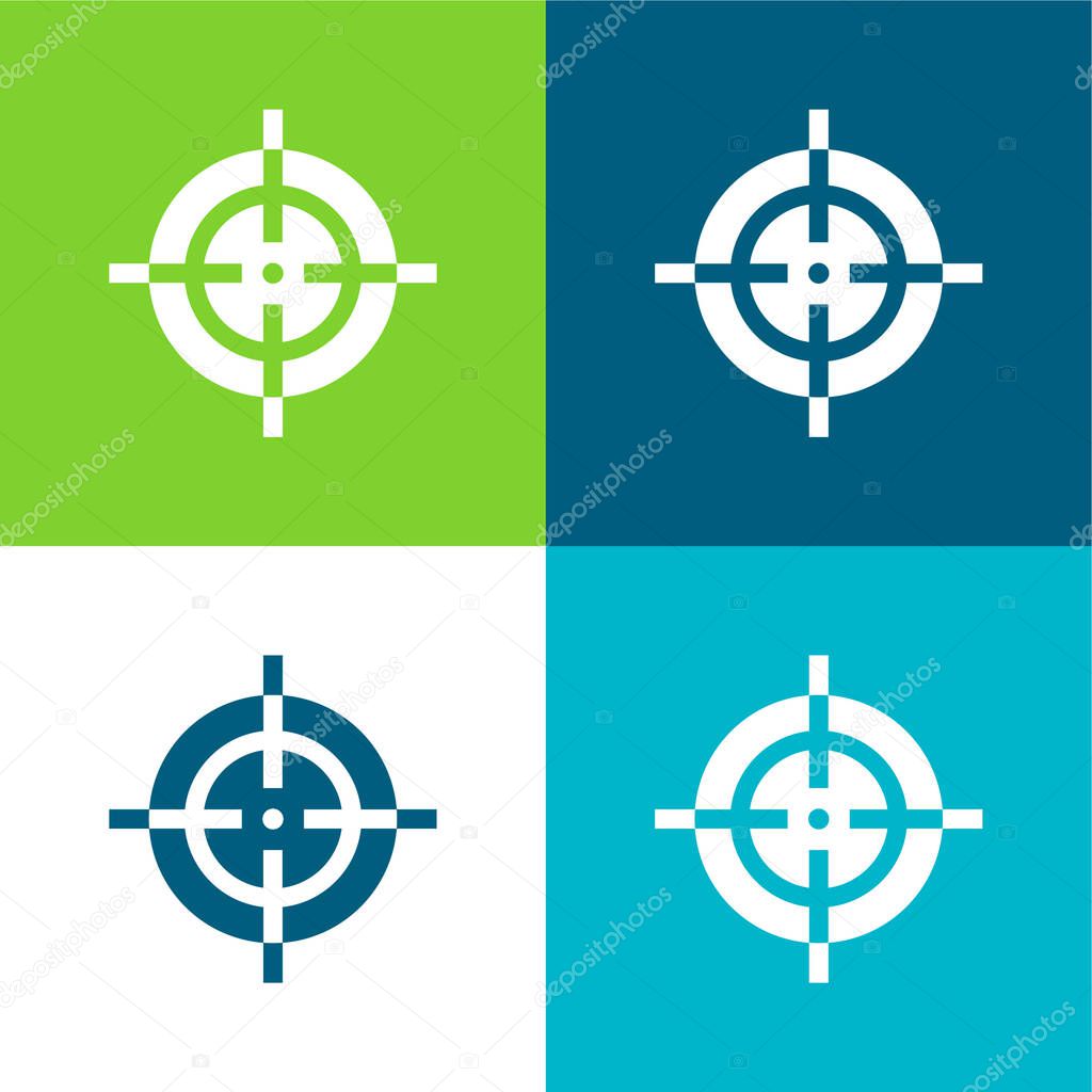 Aim Flat four color minimal icon set