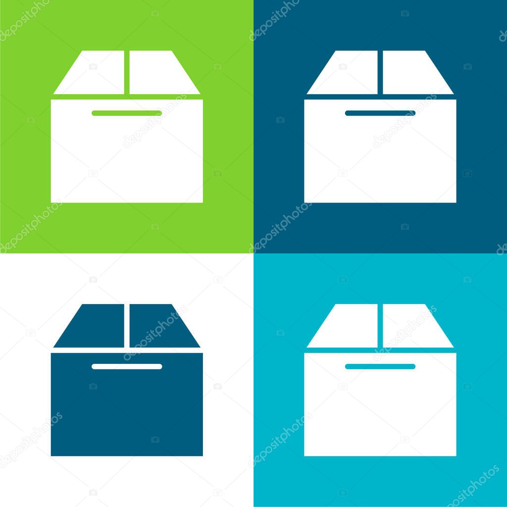 Box Flat four color minimal icon set