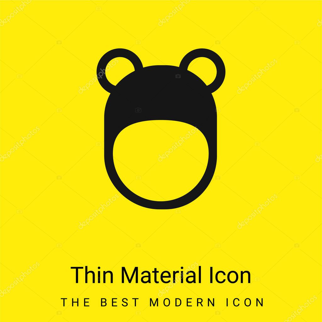 Bear Hat minimal bright yellow material icon