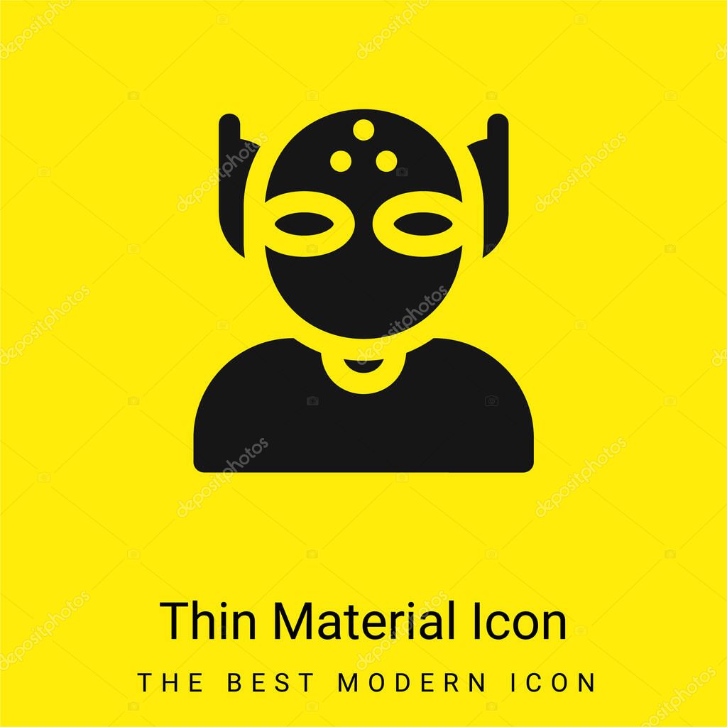 Alien minimal bright yellow material icon