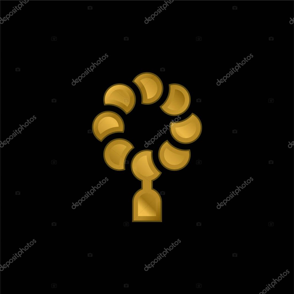 Beads gold plated metalic icon or logo vector