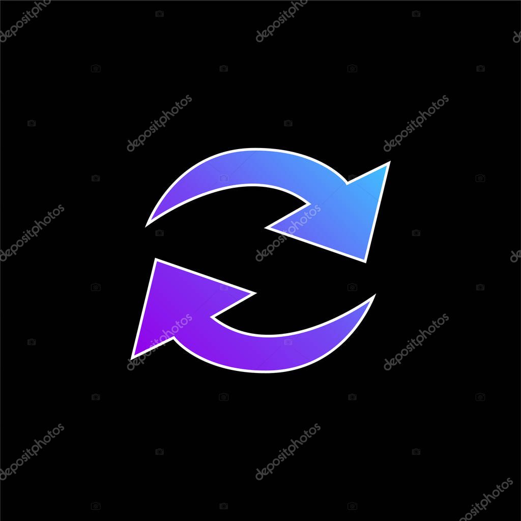 Actualize Arrows Couple In Circle blue gradient vector icon