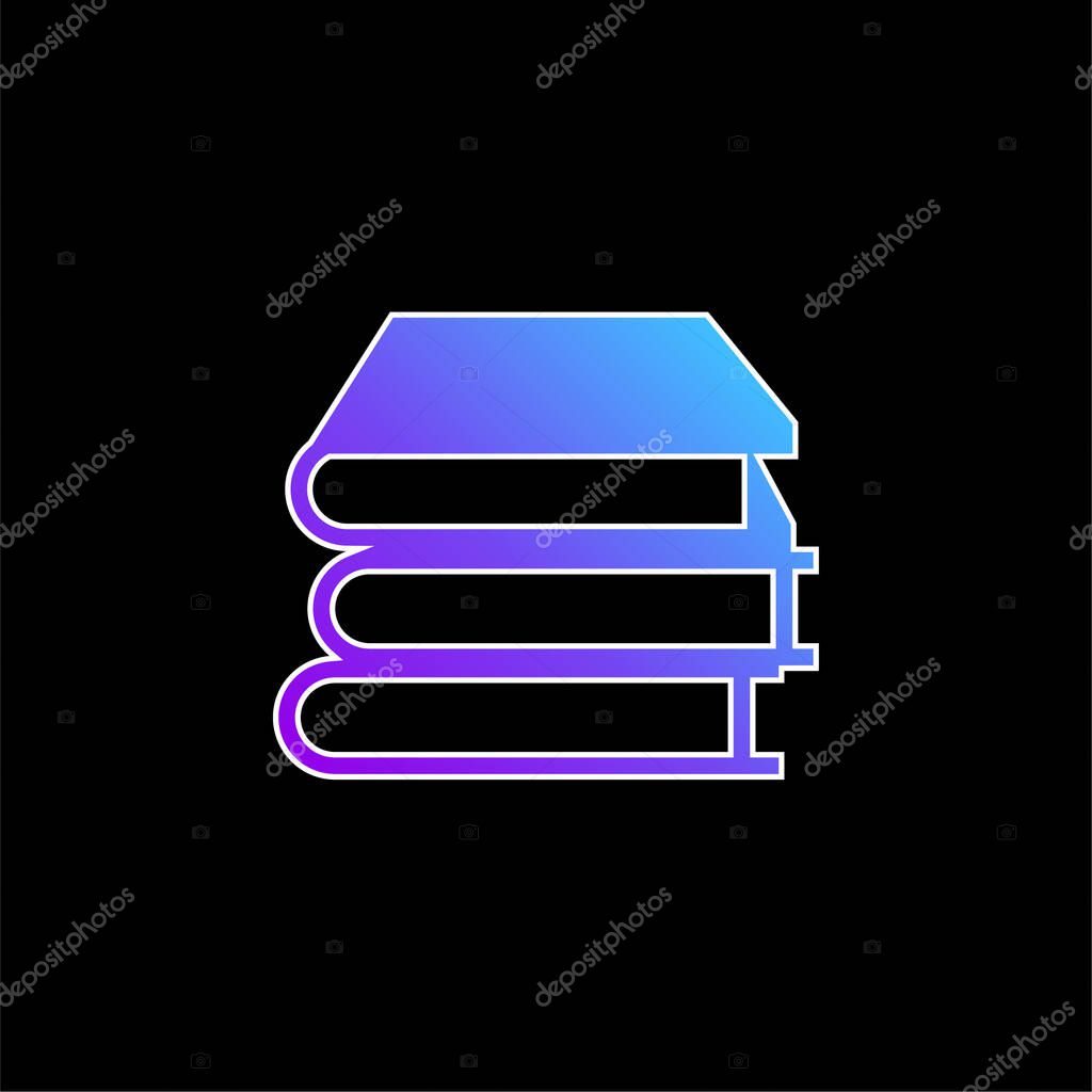 Books Stack blue gradient vector icon