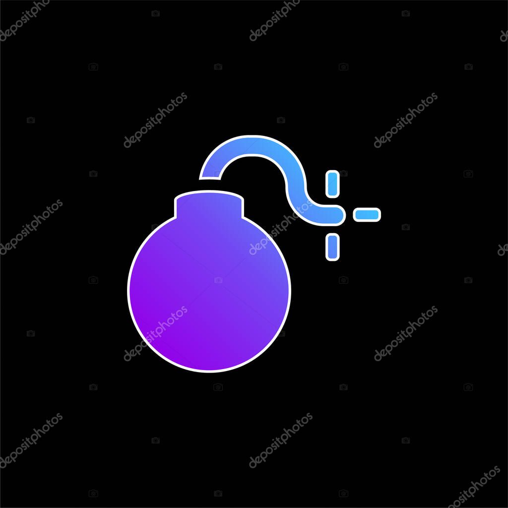 Bomb With Burning Fuse blue gradient vector icon