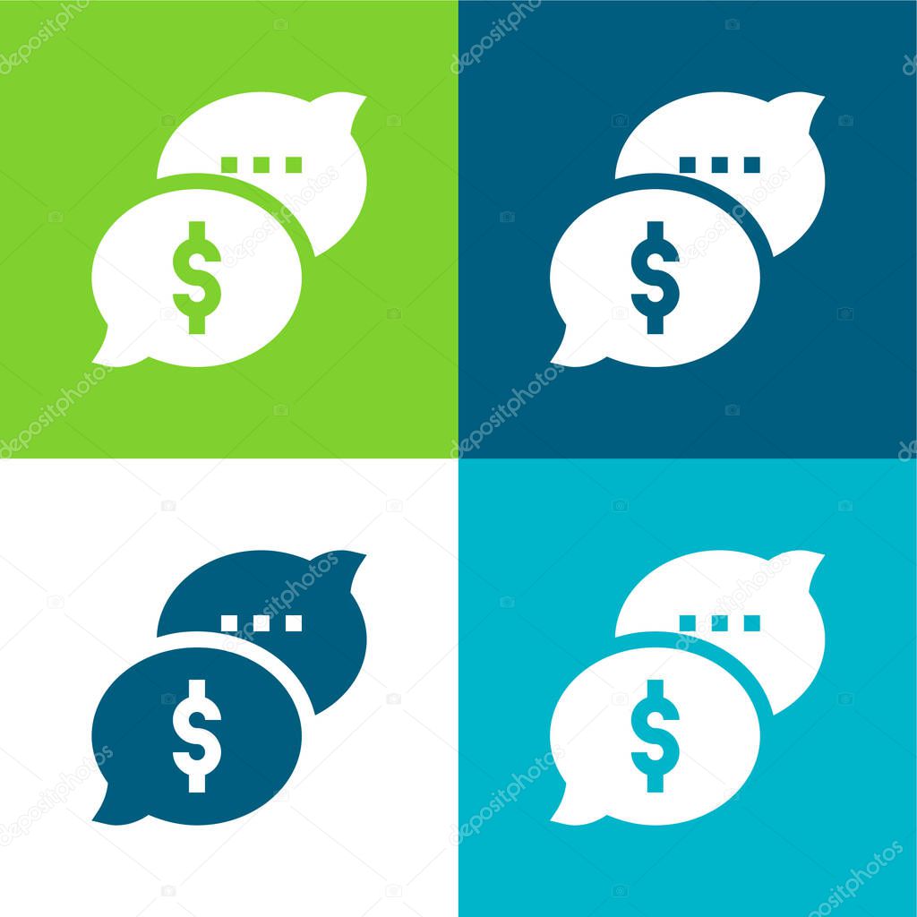 Bribery Flat four color minimal icon set