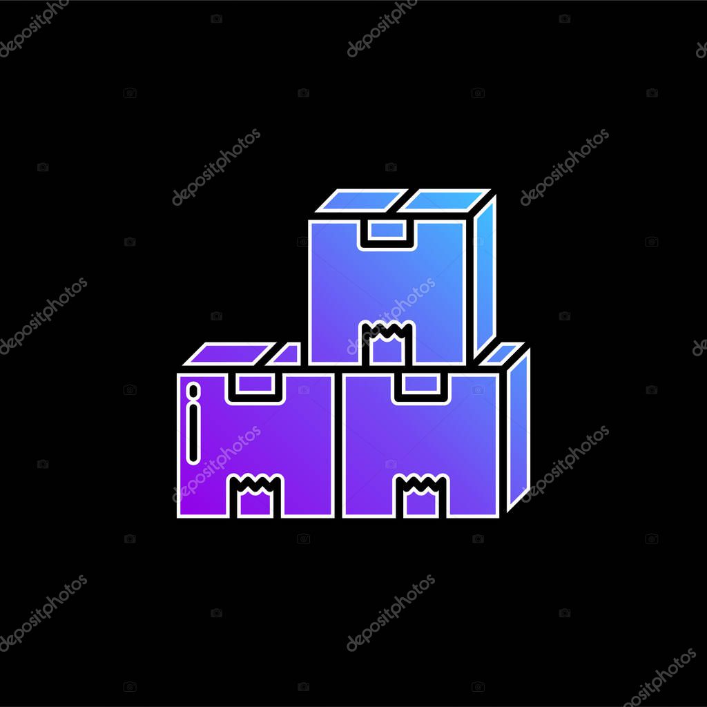 Boxes blue gradient vector icon