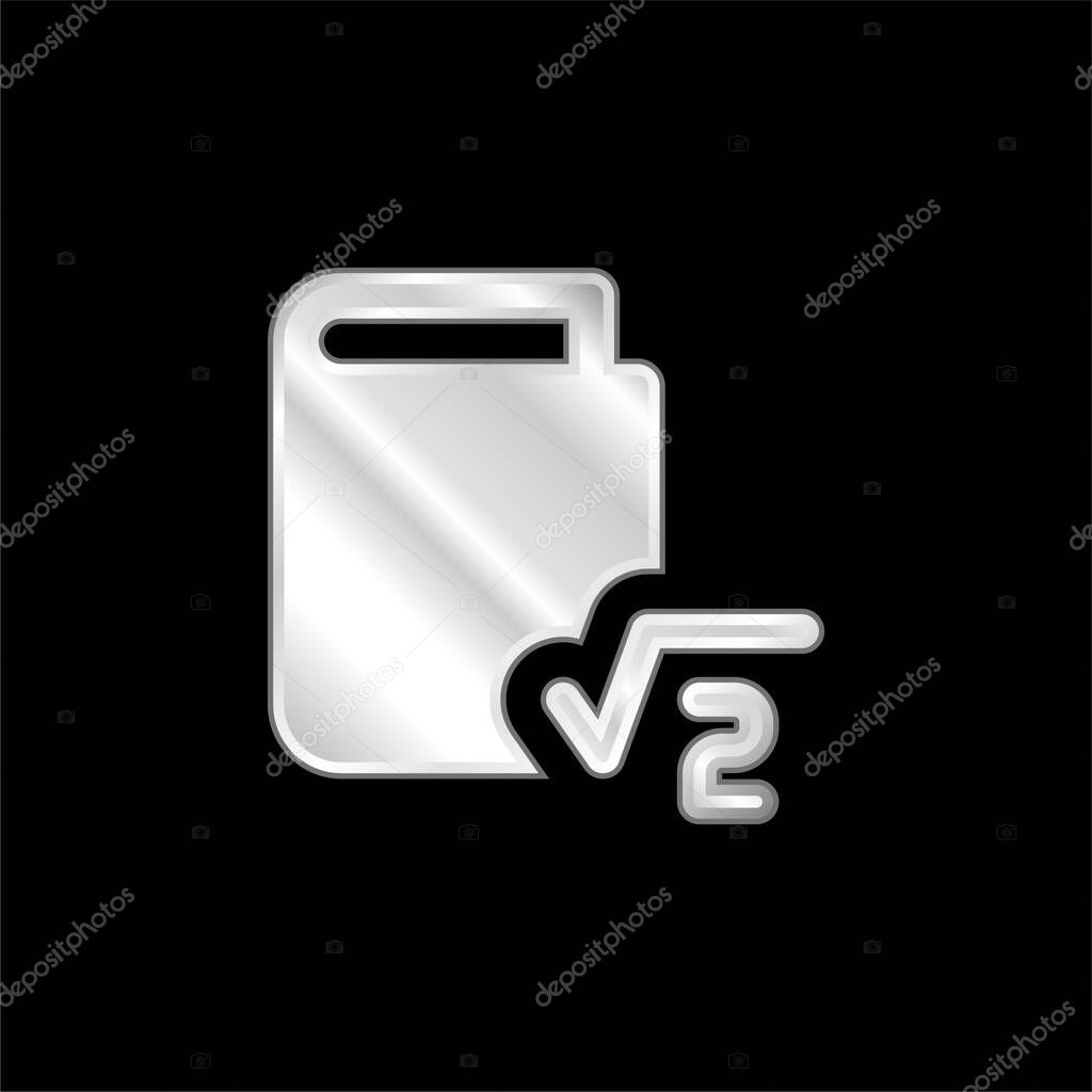 Book silver plated metallic icon