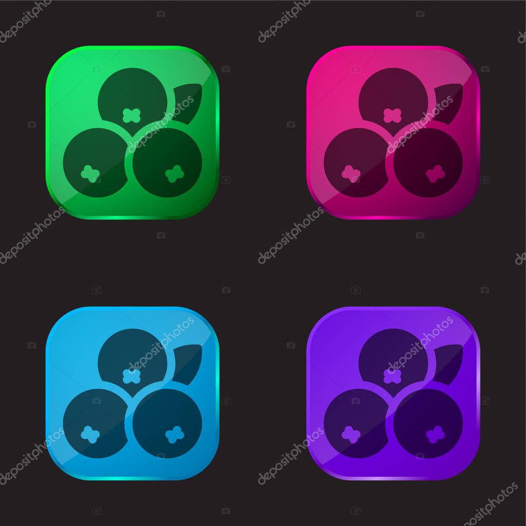 Acai four color glass button icon