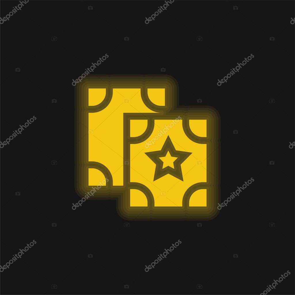 Astrology yellow glowing neon icon