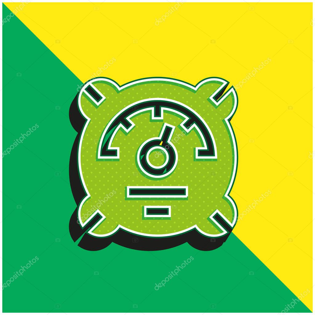 Barometer Green and yellow modern 3d vector icon logo