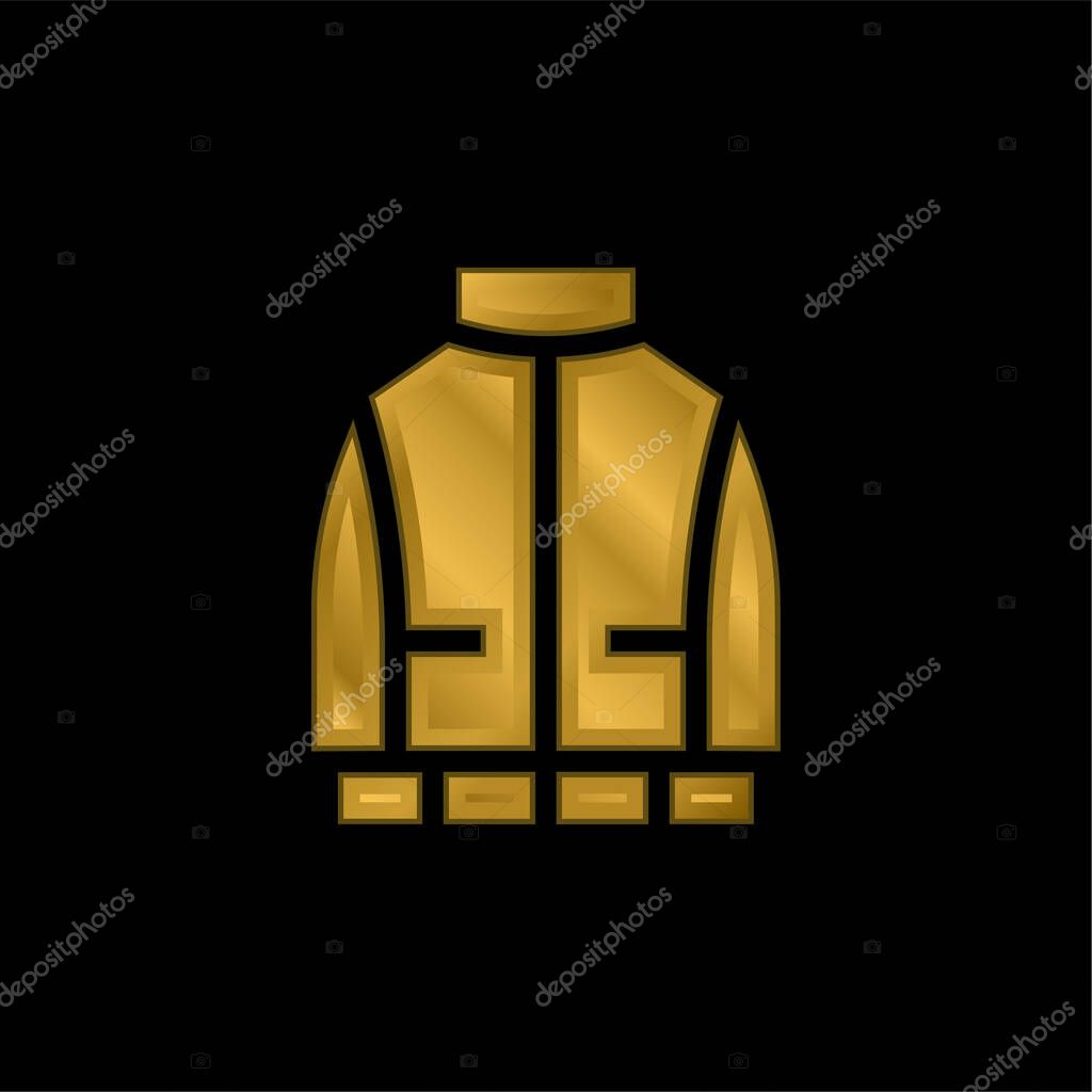 Anorak gold plated metalic icon or logo vector