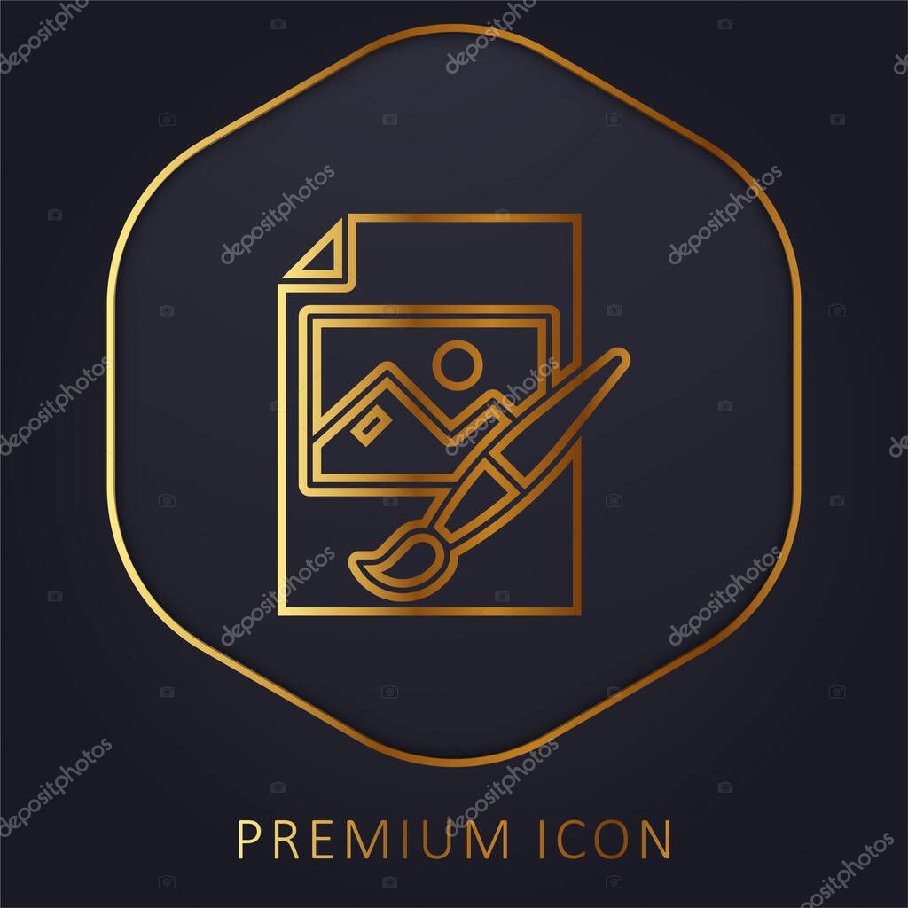 Artwork golden line premium logo or icon