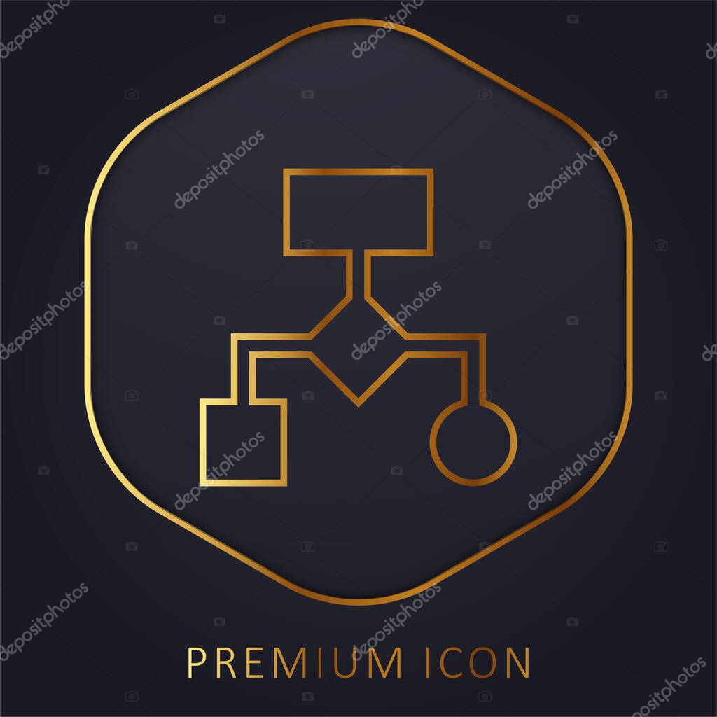 Algorithm golden line premium logo or icon