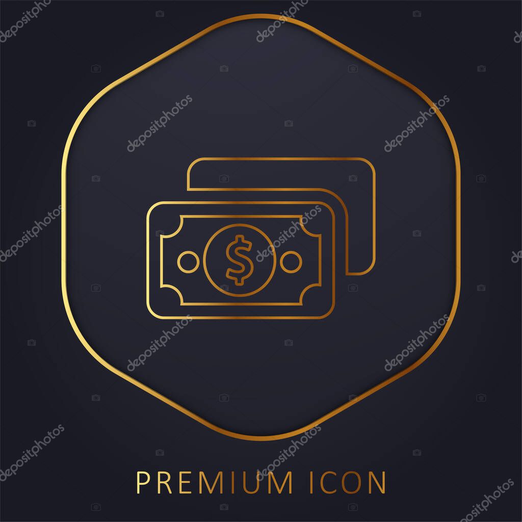Bill golden line premium logo or icon