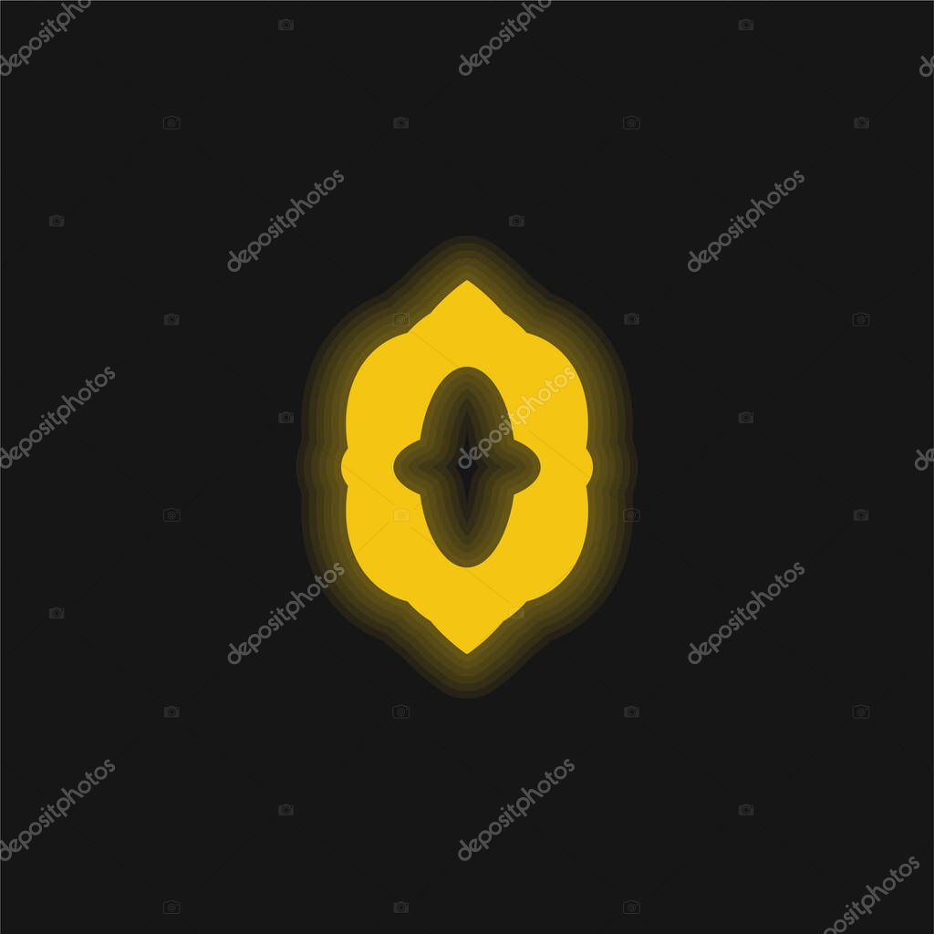 Arabic Design yellow glowing neon icon