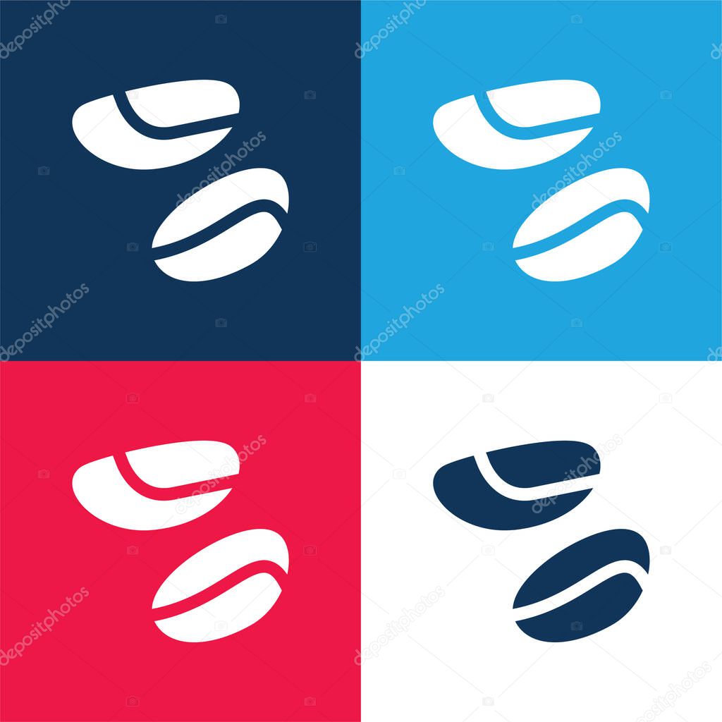 Brazil Nuts blue and red four color minimal icon set