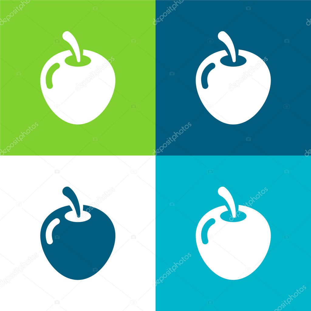 Big Apple Flat four color minimal icon set