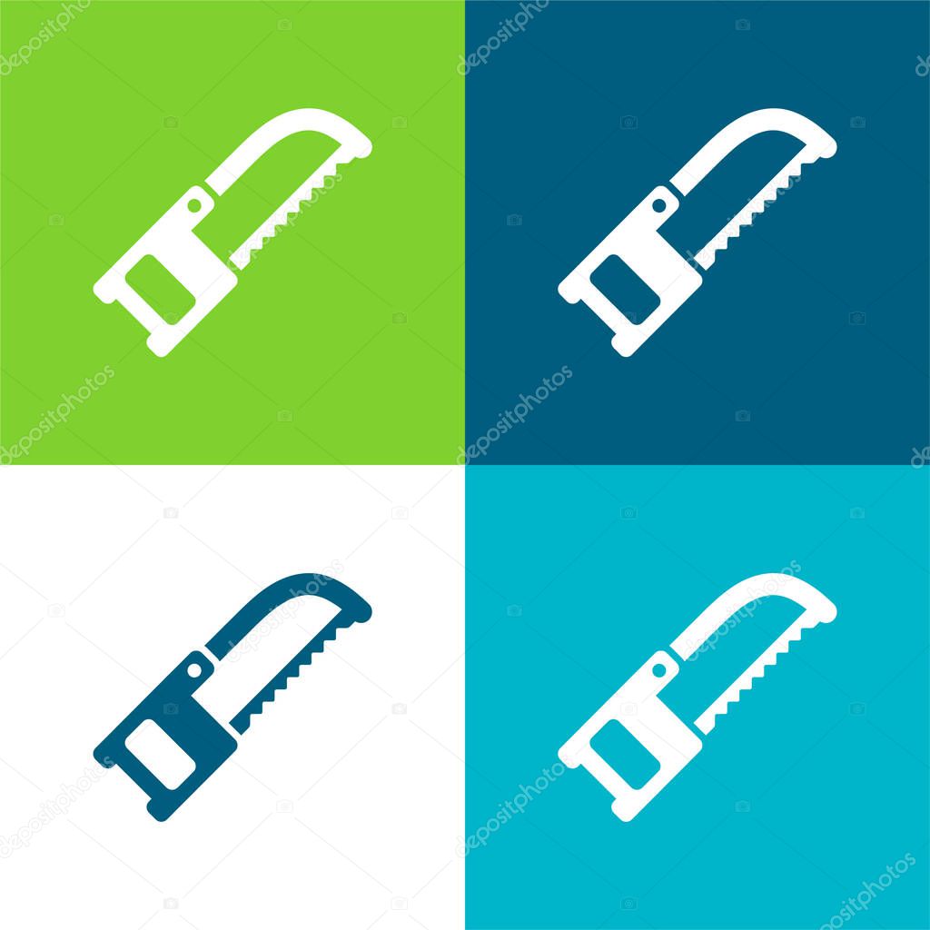 Band Saw Flat four color minimal icon set