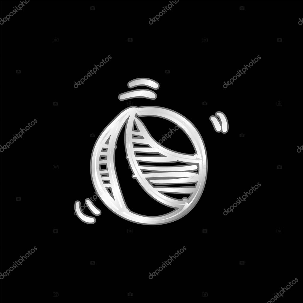 Bouncing Ball Toy silver plated metallic icon