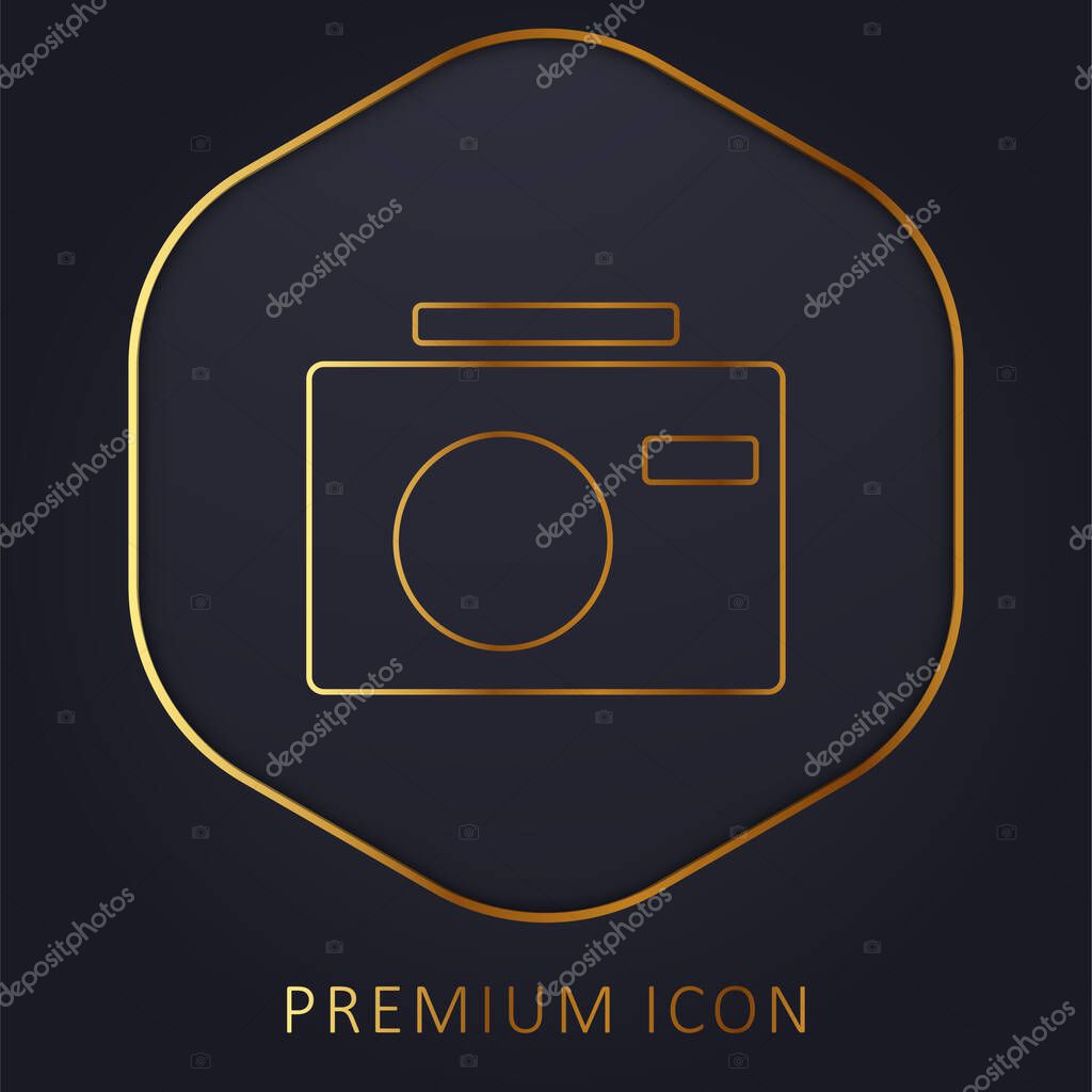 Black Camera golden line premium logo or icon