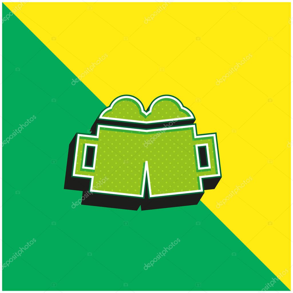 Beer Mug Green and yellow modern 3d vector icon logo