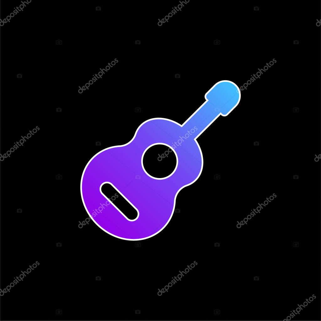 Acoustic Guitar blue gradient vector icon