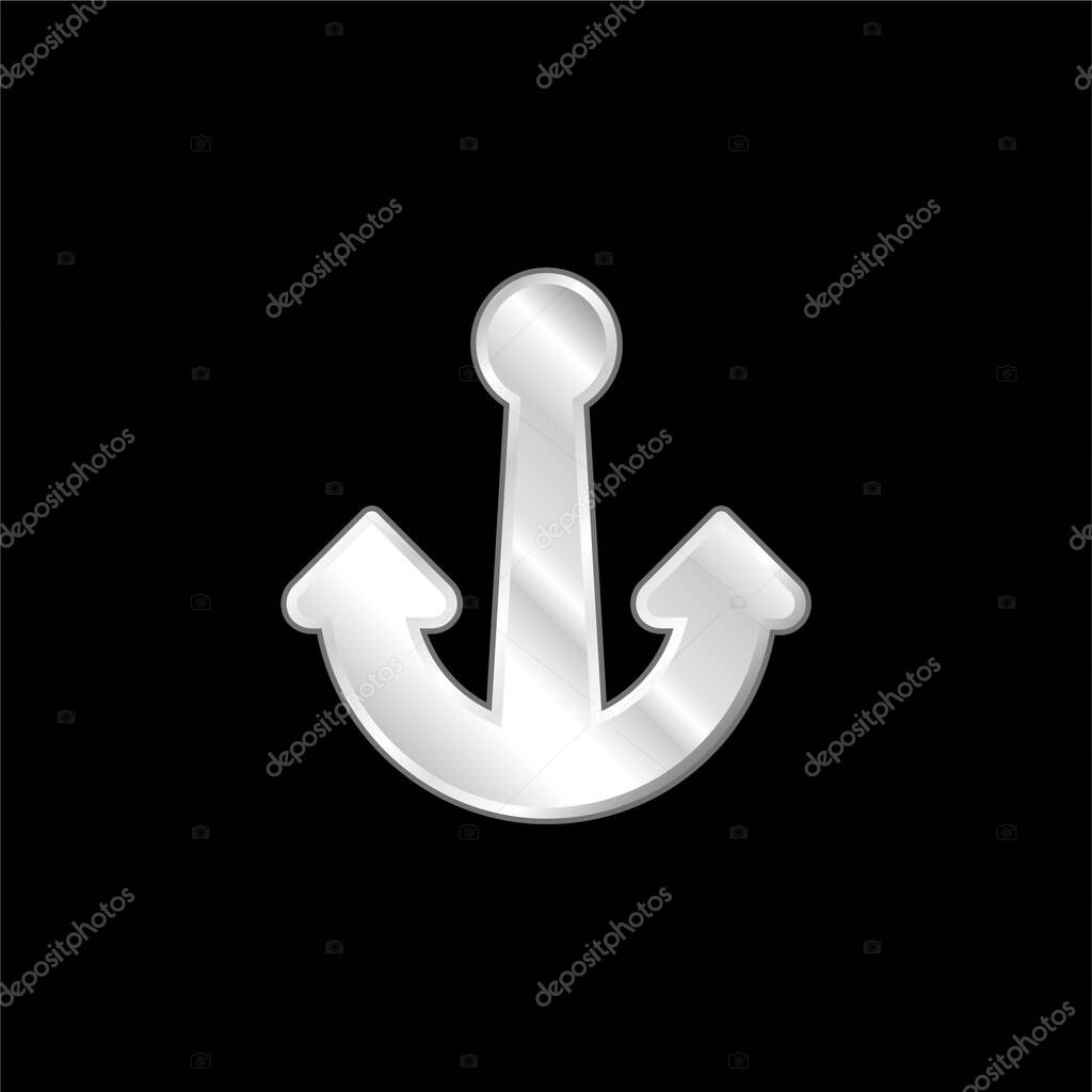 Boat Anchor silver plated metallic icon