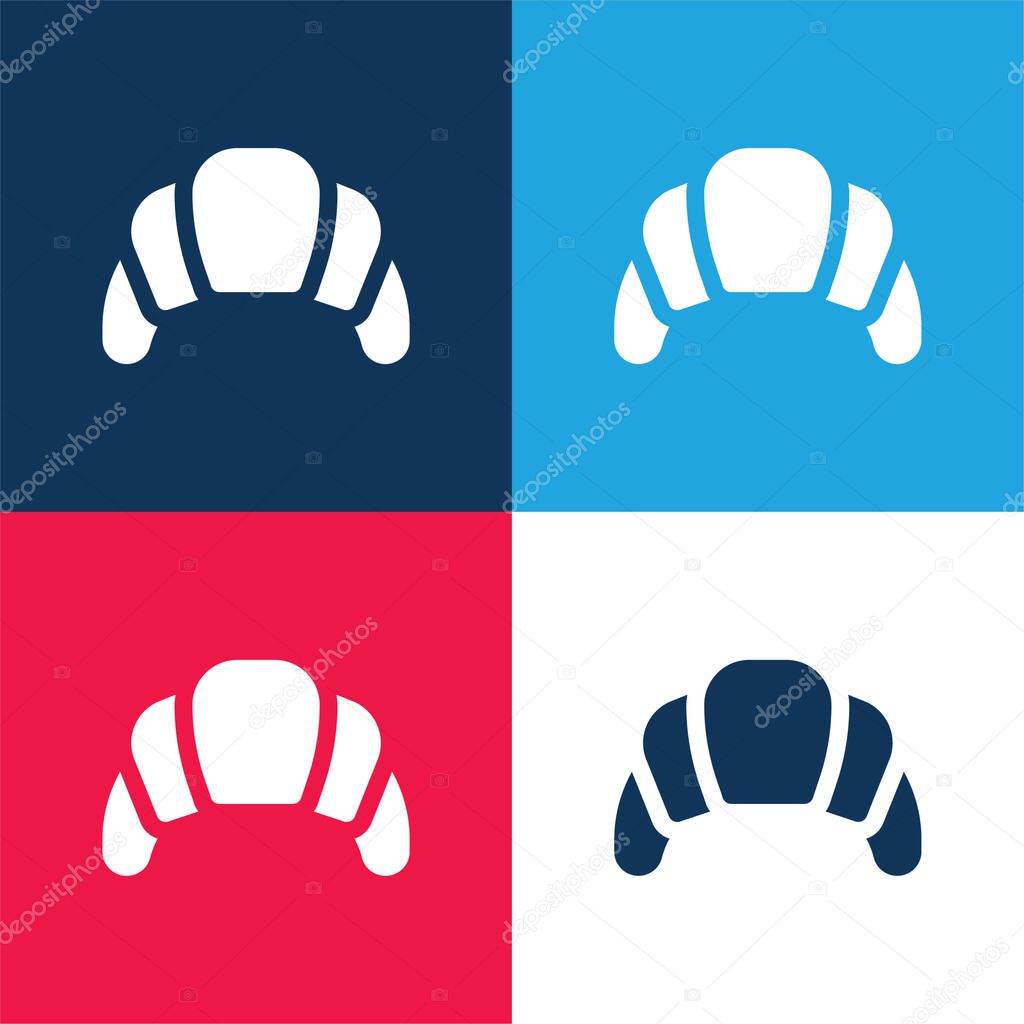 Baked blue and red four color minimal icon set