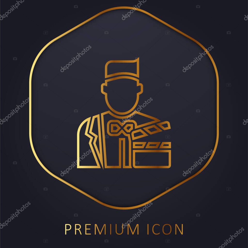 Actor golden line premium logo or icon