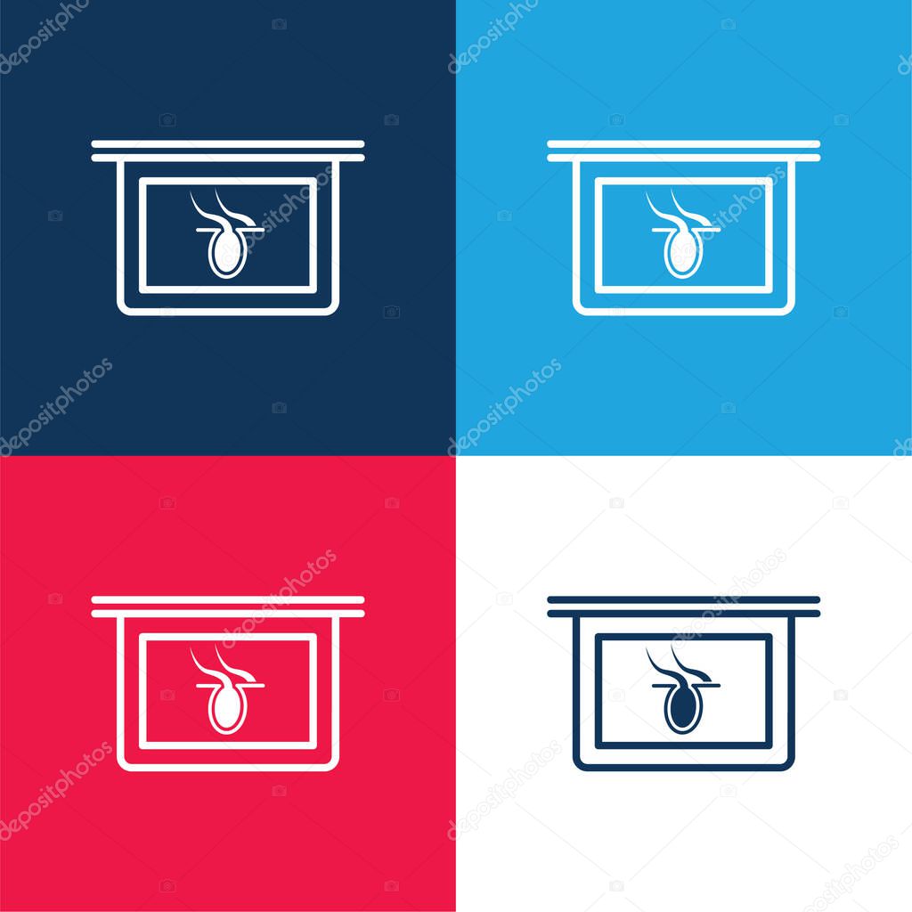 Body Part X Ray Internal Vision blue and red four color minimal icon set