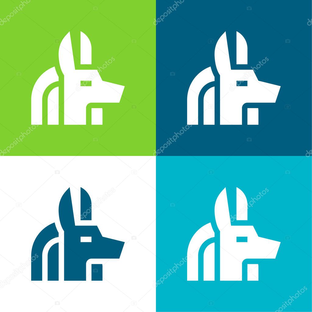 Anubis Flat four color minimal icon set
