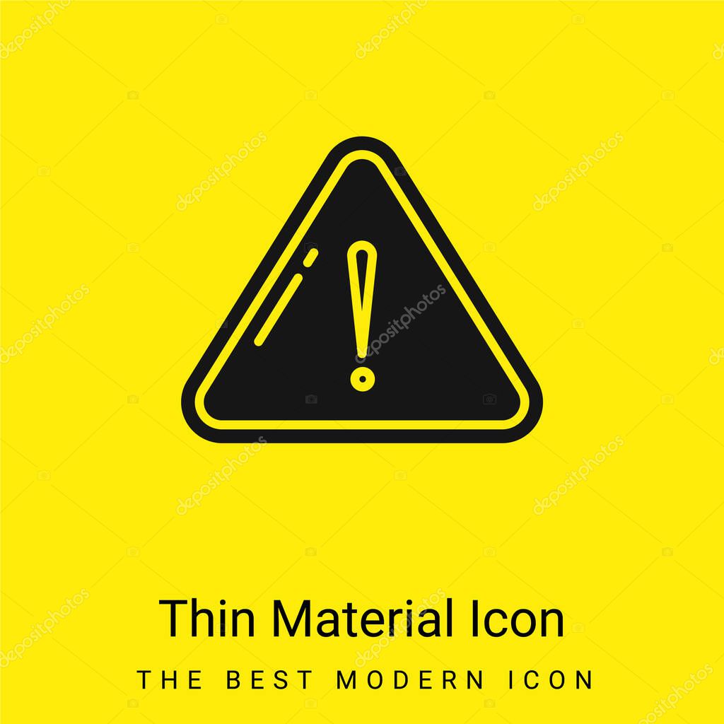 Alert minimal bright yellow material icon