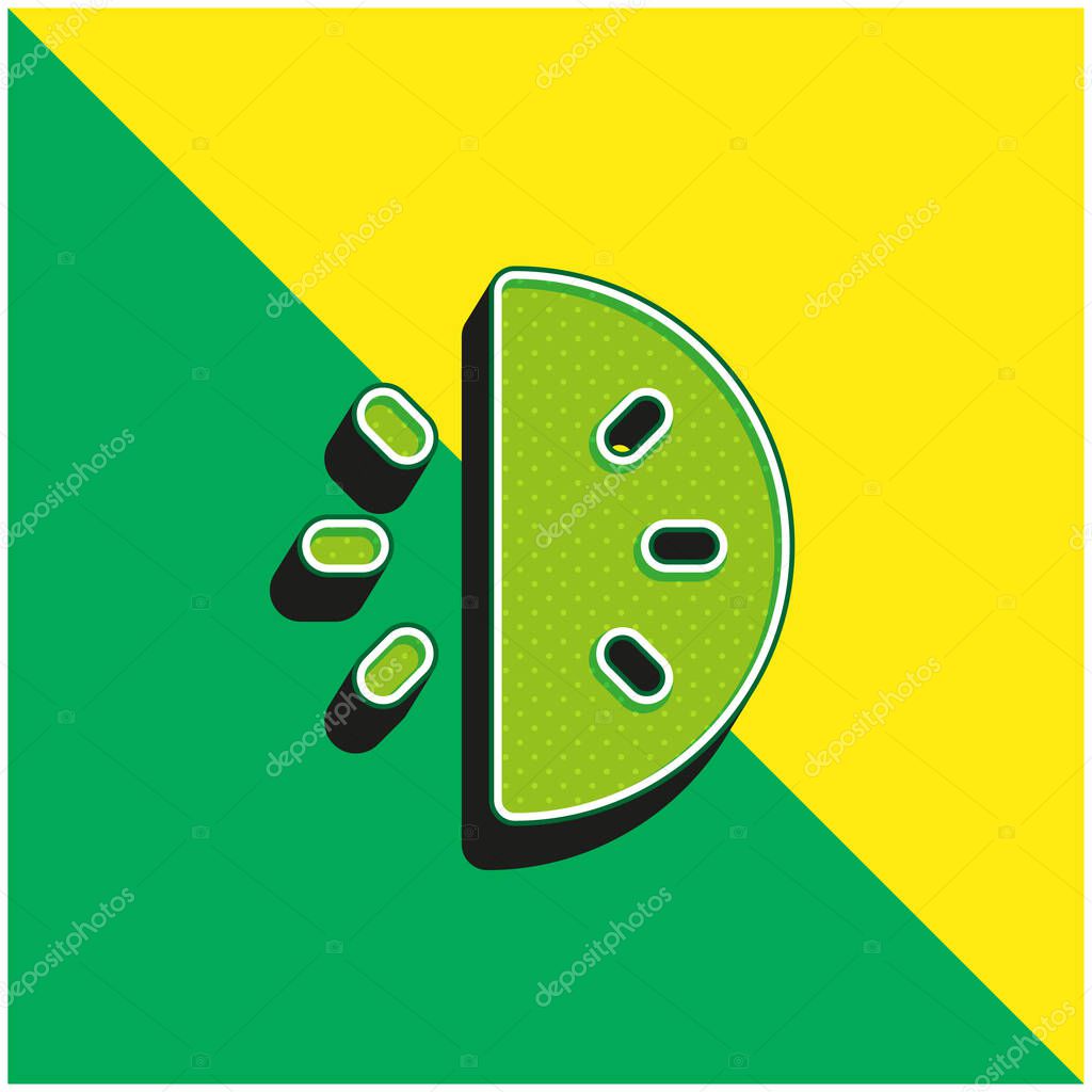 30 Minutes Green and yellow modern 3d vector icon logo