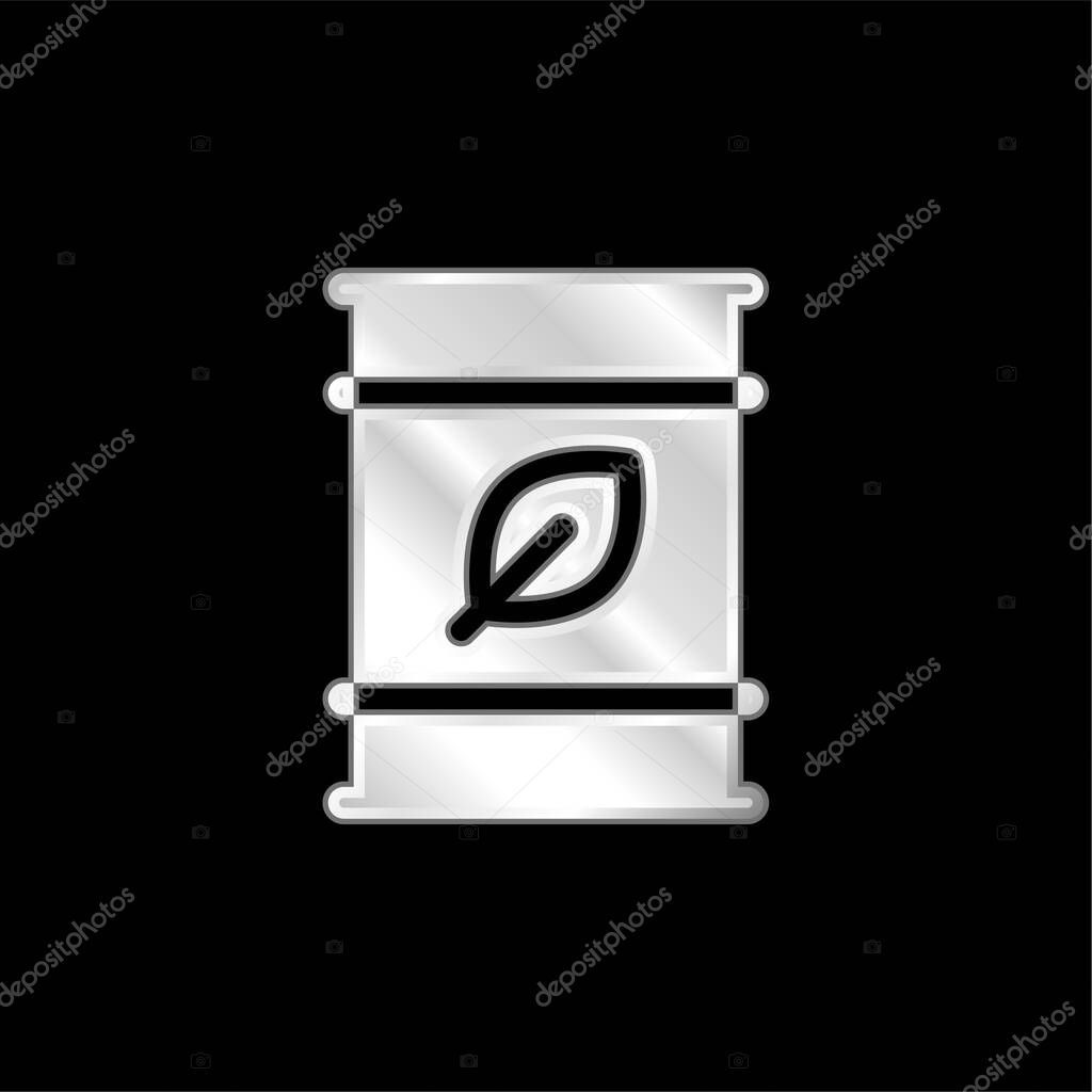 Biofuel silver plated metallic icon