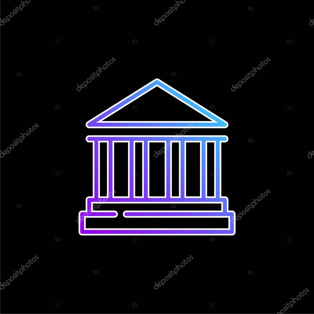 Bank Sign blue gradient vector icon