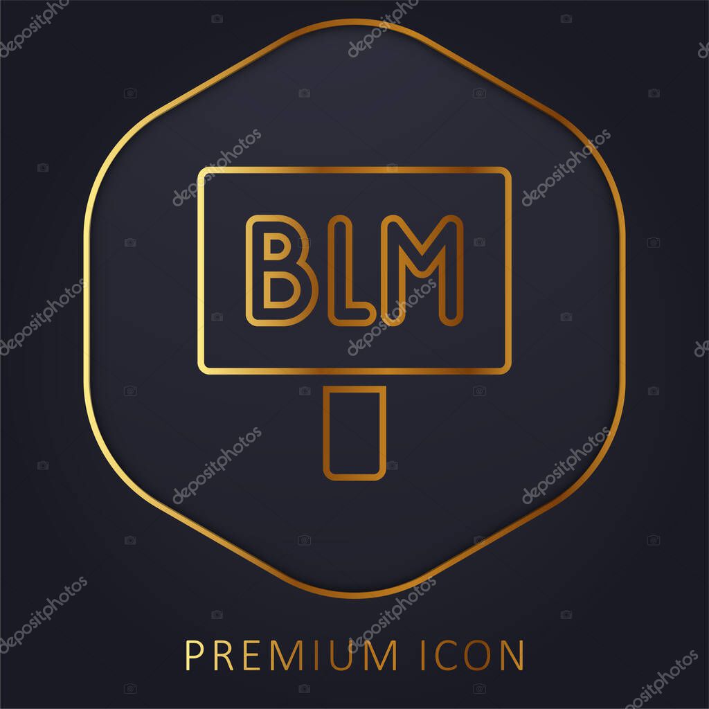 Black Lives Matter golden line premium logo or icon