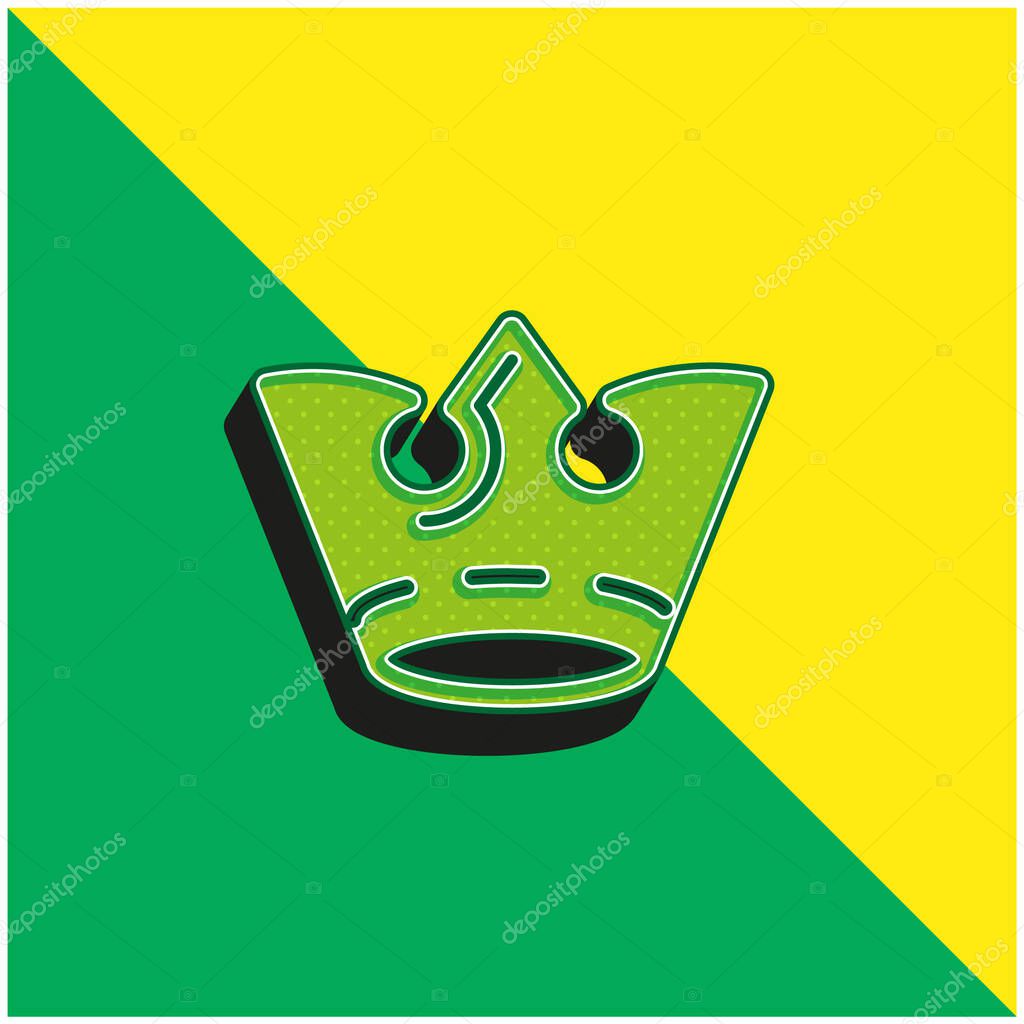 Crown Green and yellow modern 3d vector icon logo