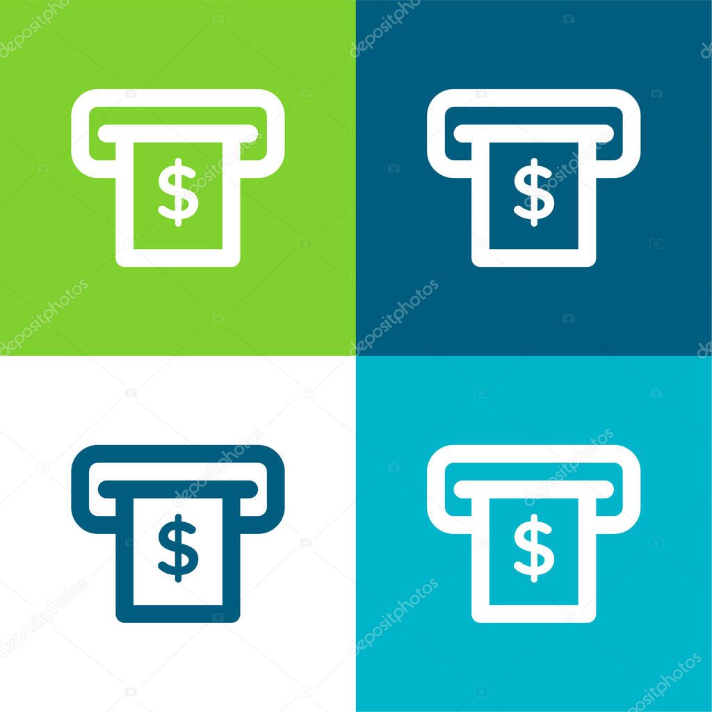 Atm Flat four color minimal icon set