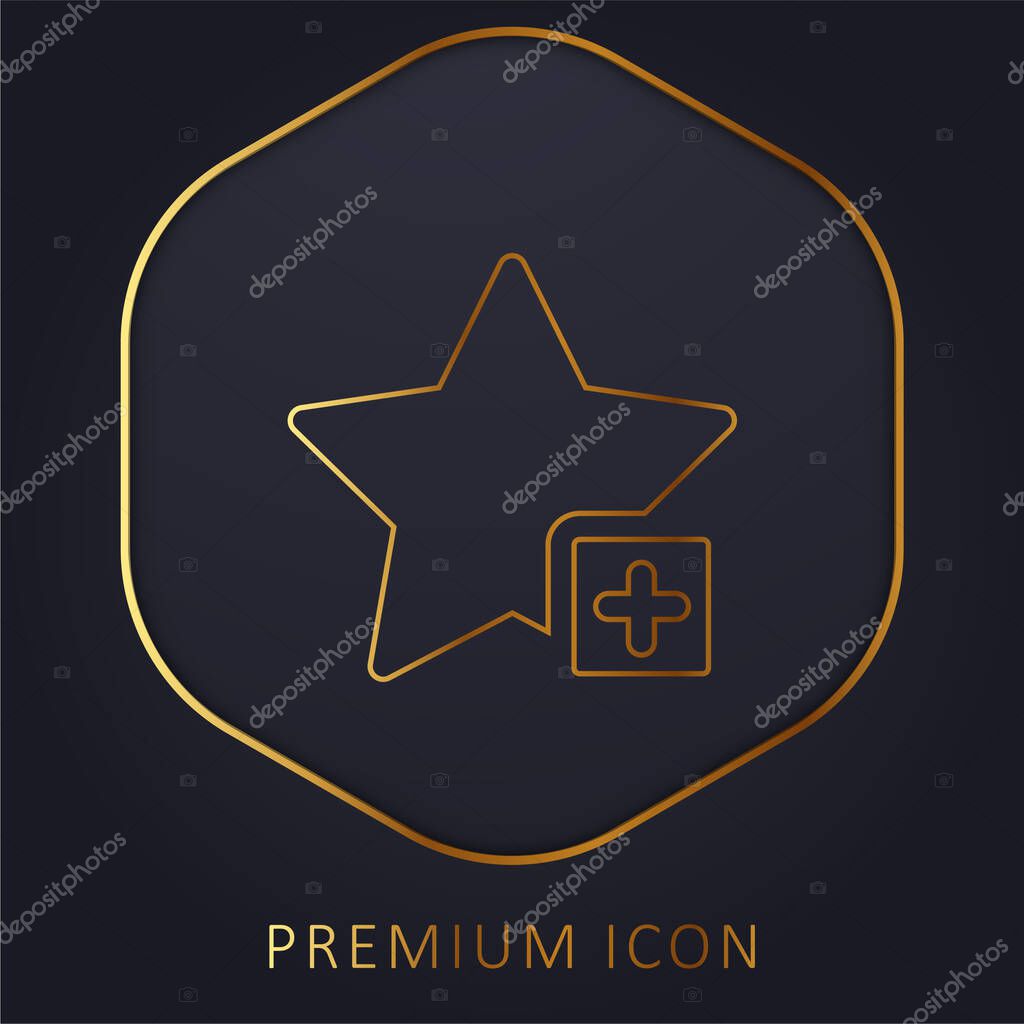 Add golden line premium logo or icon