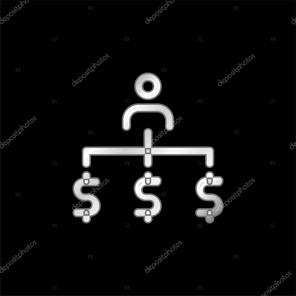 Admin silver plated metallic icon