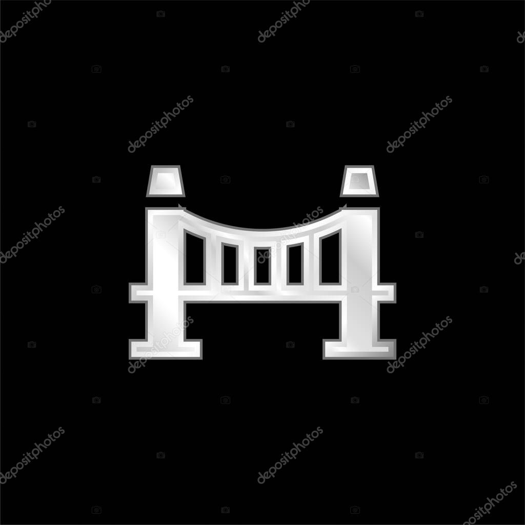 Bridge silver plated metallic icon