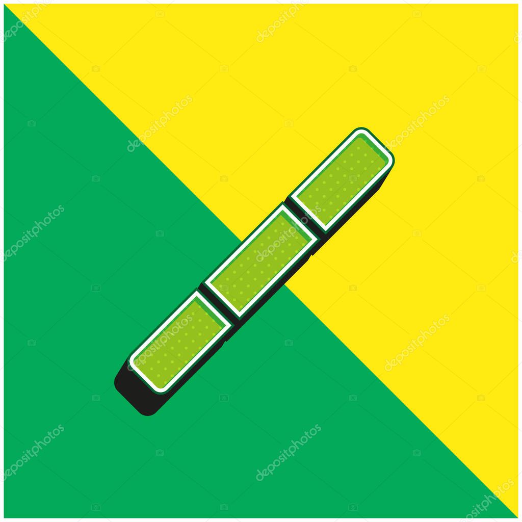 Bo Green and yellow modern 3d vector icon logo