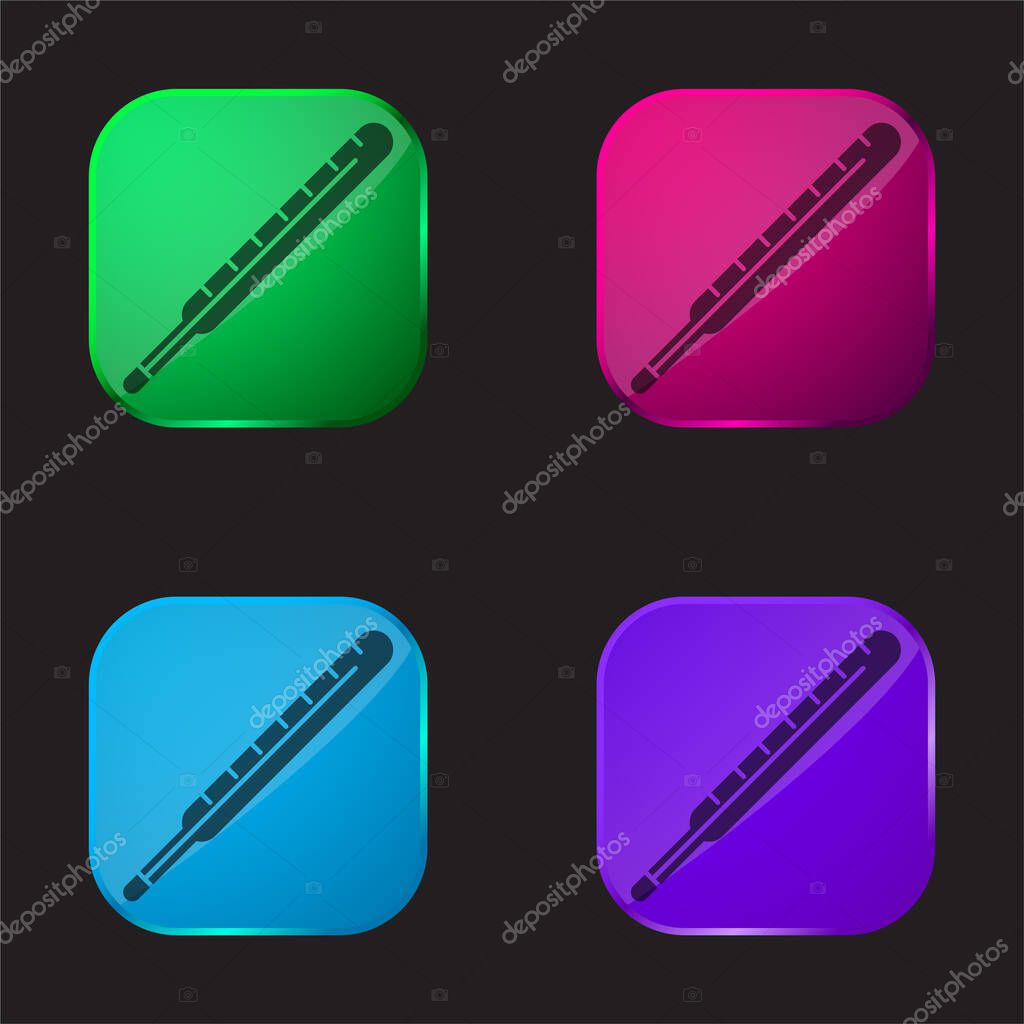 Body Thermometer four color glass button icon