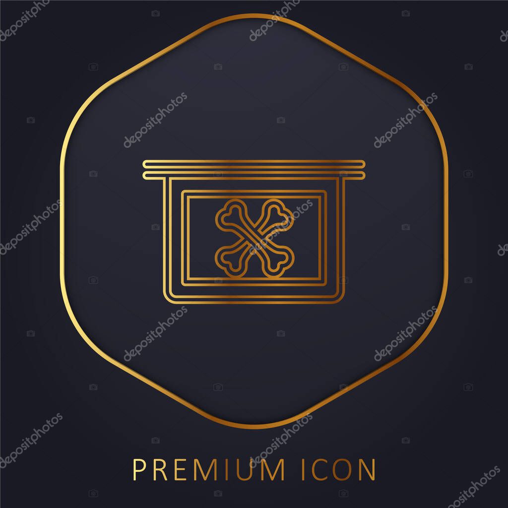 Bones X Ray Vision golden line premium logo or icon